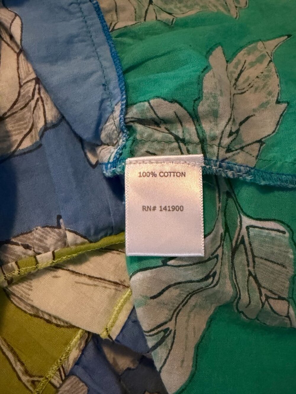 Velzera Colorblock Tropical Floral Cotton Boho Tunic Dress S/M - Picture 6 of 7